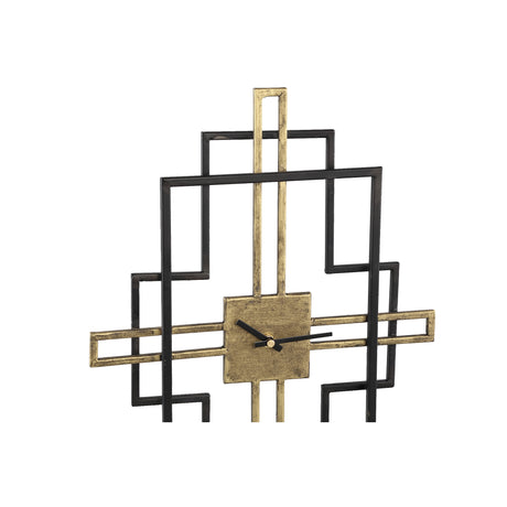 Joani Black metal clock with gold tube design