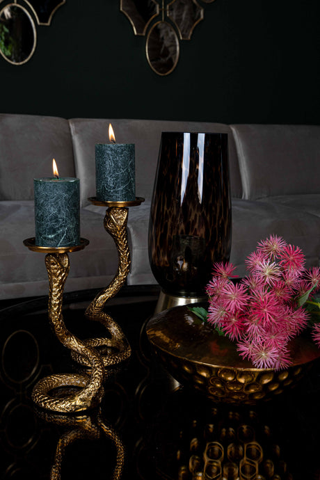 Eliza Gold aluminium snake candleholder