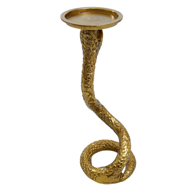 Eliza Gold aluminium snake candleholder