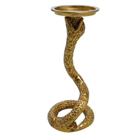 Eliza Gold aluminium snake candleholder