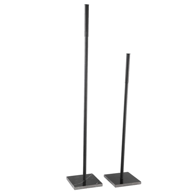 Dara Black iron candleholder marble stand SV2