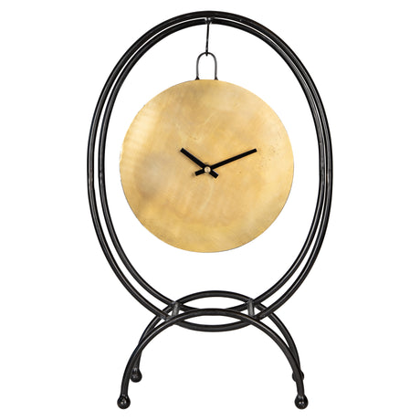 Runa Gold metal table clock hanging part oval