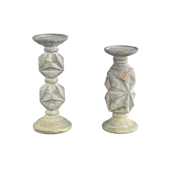 Eldar Gold cement candleholder angular shape ballL