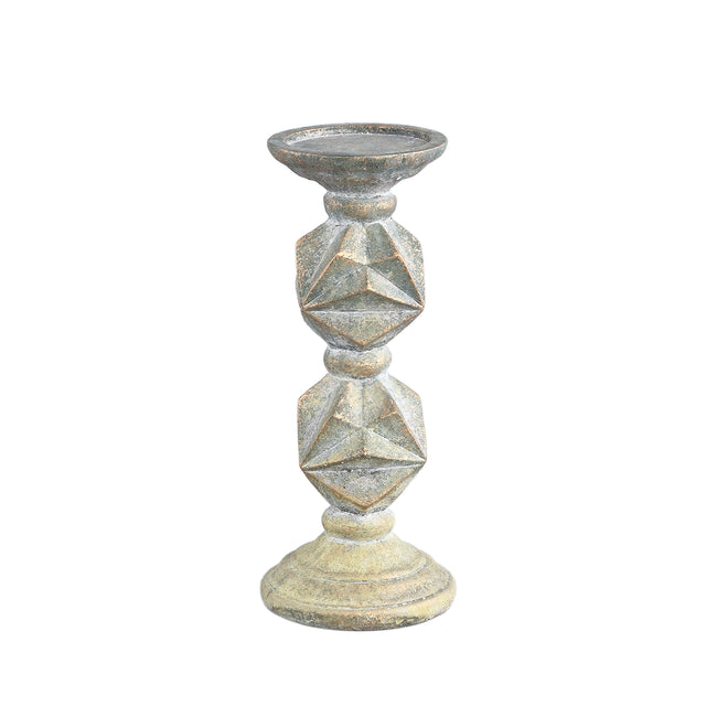 Eldar Gold cement candleholder angular shape ballL