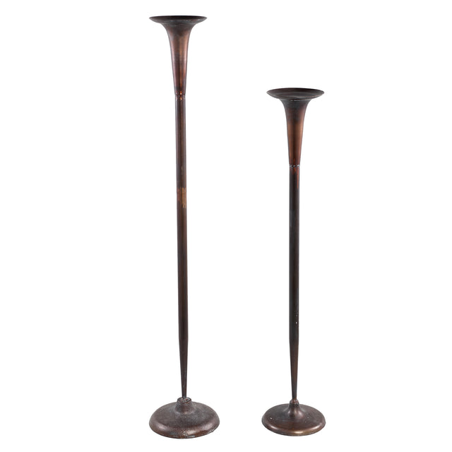 Ester Copper metal candleholder straight rnd high