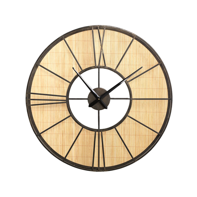 Andis Natural metal wall clock rattan background