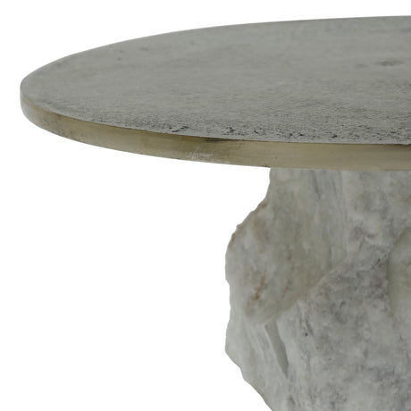 Nimo White Marble plateau antique gold top