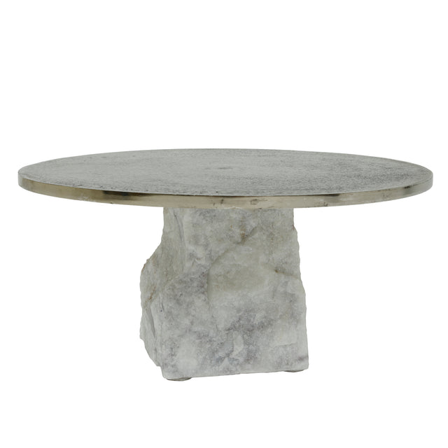 Nimo White Marble plateau antique gold top