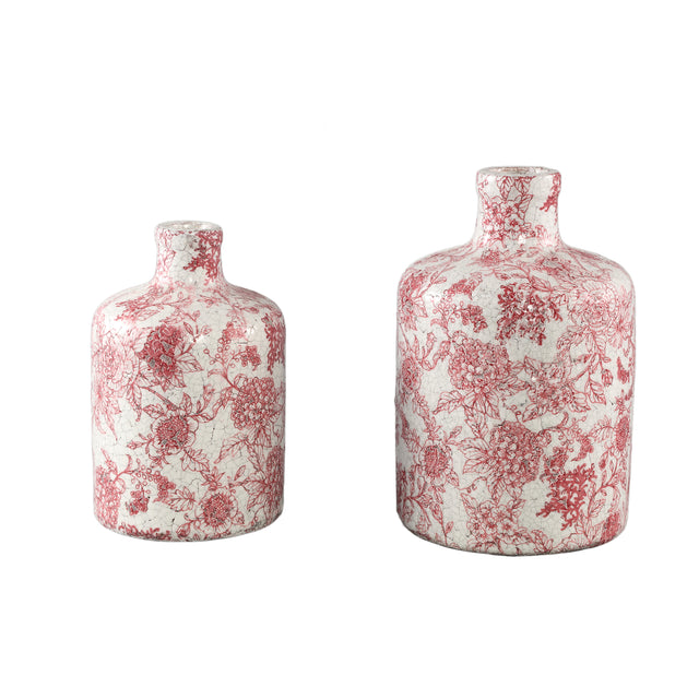 Rozy Red terracotta bottle round flower print L