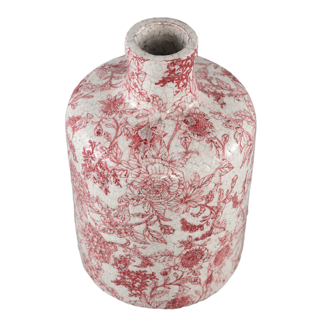 Rozy Red terracotta bottle round flower print L