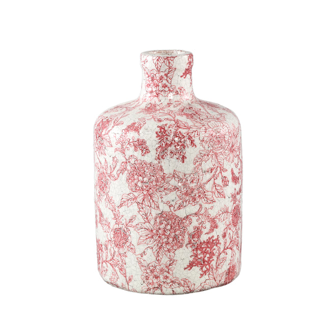 Rozy Red terracotta bottle round flower print L