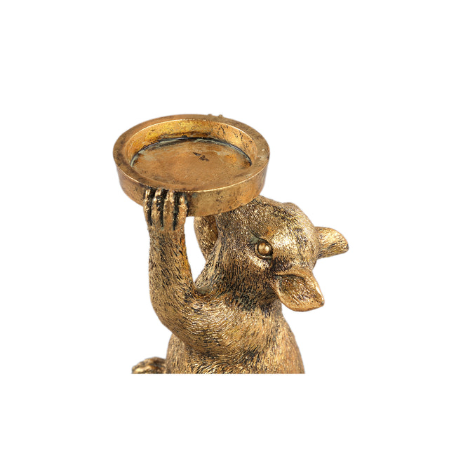 Miro Gold polyresin mouse candle holder