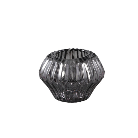 Milandi glass candleholder ribbed high