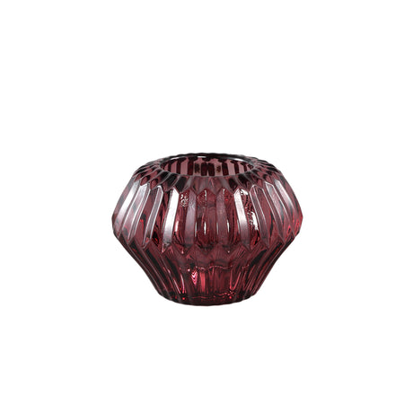 Milandi glass candleholder ribbed high