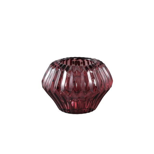 Milandi glass candleholder ribbed high