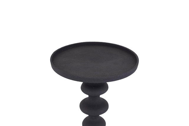 Lisann Black cast aluminum candleholder round