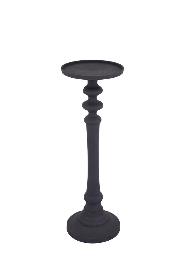 Lisann Black cast aluminum candleholder round