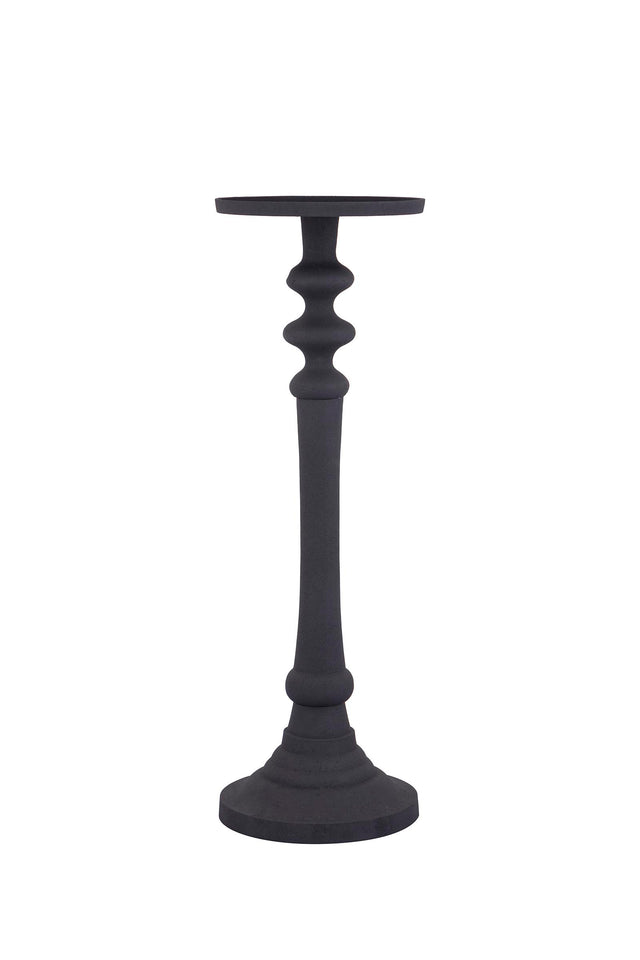 Lisann Black cast aluminum candleholder round