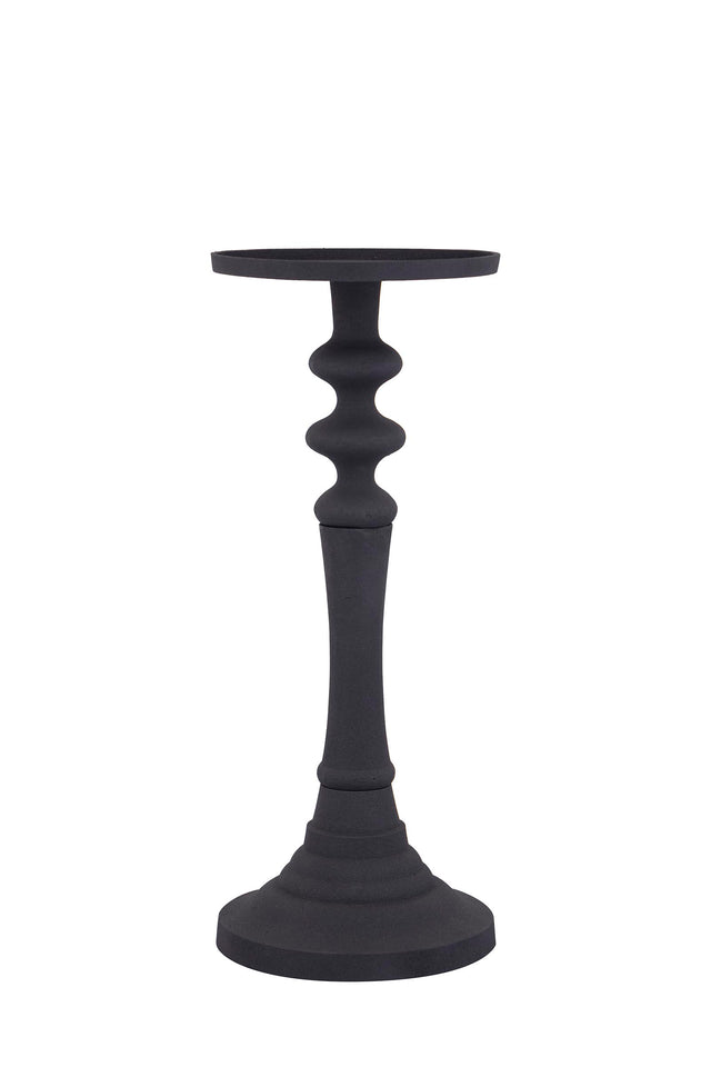 Lisann Black cast aluminum candleholder round