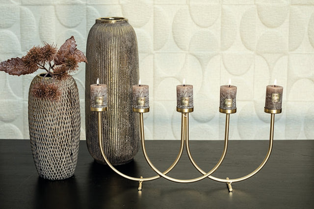 Lish Gold iron candleholder multiple dining