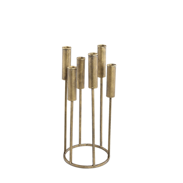 Baddu Gold metal multiple candleholder straight up