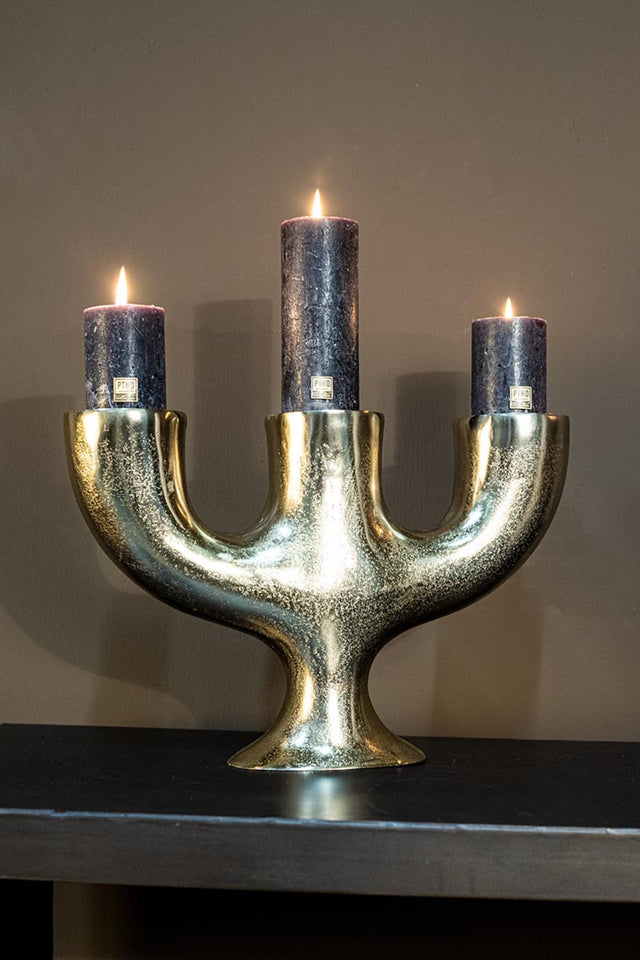 Jimbo Brass big aluminum candleholder 3 holders