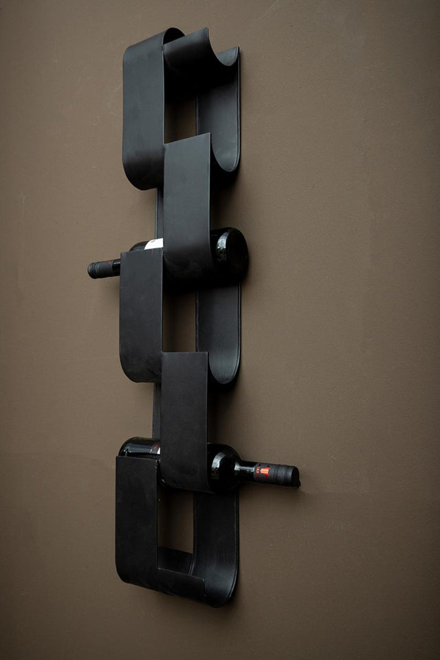 Wine Black iron winerack for bottles rectangle