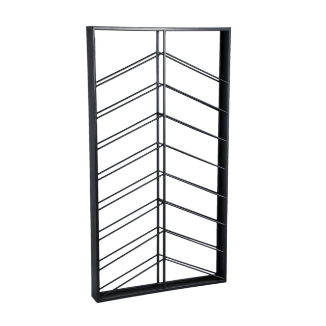 Vinno Black iron winerack symmetrical layers rect