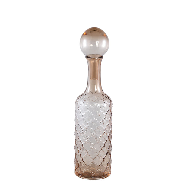 Cianna Brown glass bottle round with bal