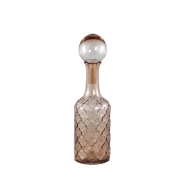 Cianna Brown glass bottle round with bal