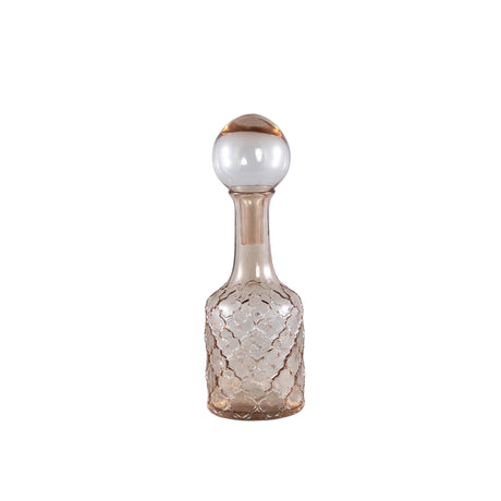 Cianna Brown glass bottle round with bal