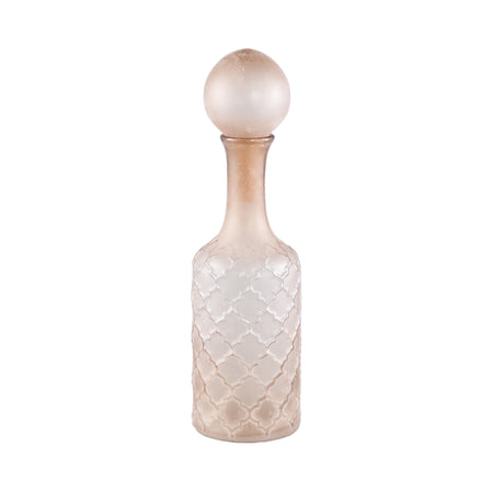 Cianna Brown frosted glass bottle round with bal