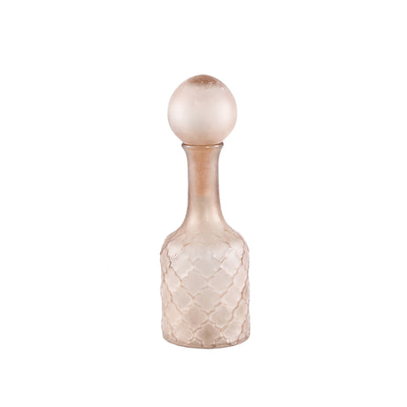 Cianna Brown frosted glass bottle round with bal