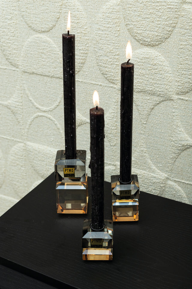 Allison Brown crystal glass candleholder square