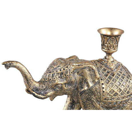 Elischa Gold poly candle holder elephant