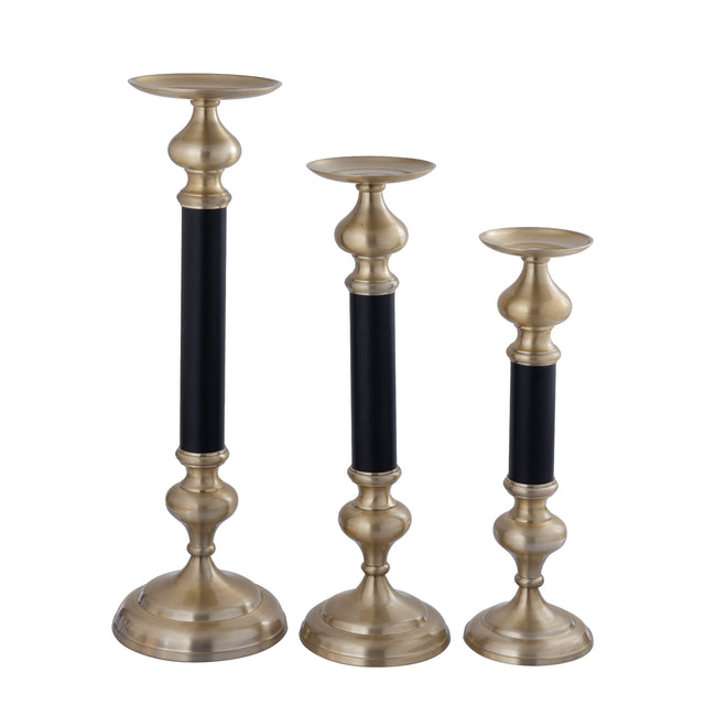 Ixen Champagne cast aluminum candle holder