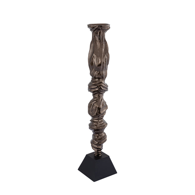 Fleure Brass casted alu candle holder black base