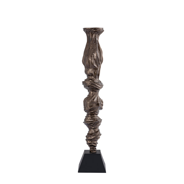 Fleure Brass casted alu candle holder black base