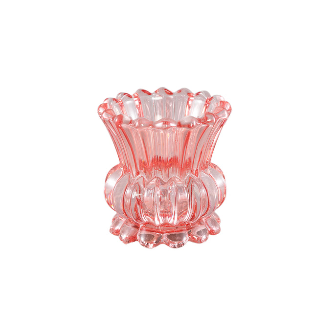 Asli glass antique look candle holder