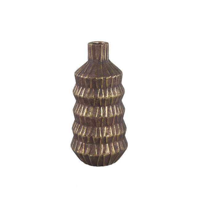 Izra Gold glazed ceramic bottle high brown finish