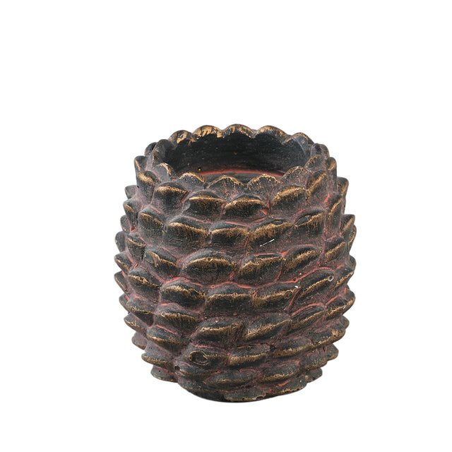 Keia Antracite cement tealight pinecone shaped