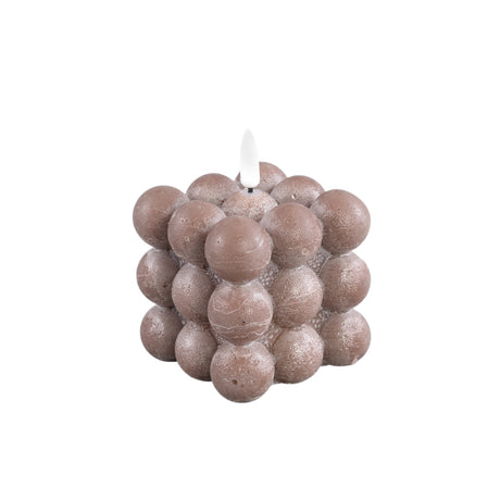 LED light Candle brown bubble shaped flickering