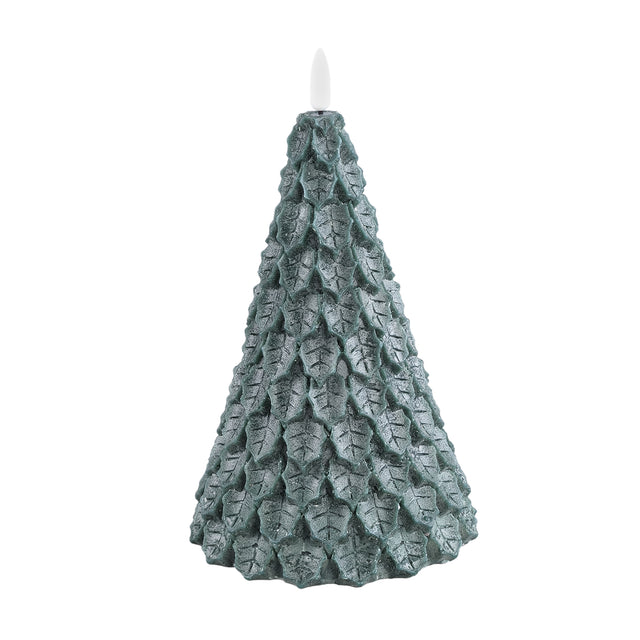 LED light Candle green leaves tree shaped flickeri