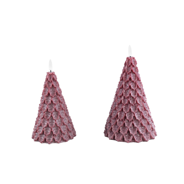 LED light Candle red leaves tree shaped flickering