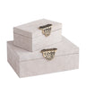 Hazael suede box handle set of 2