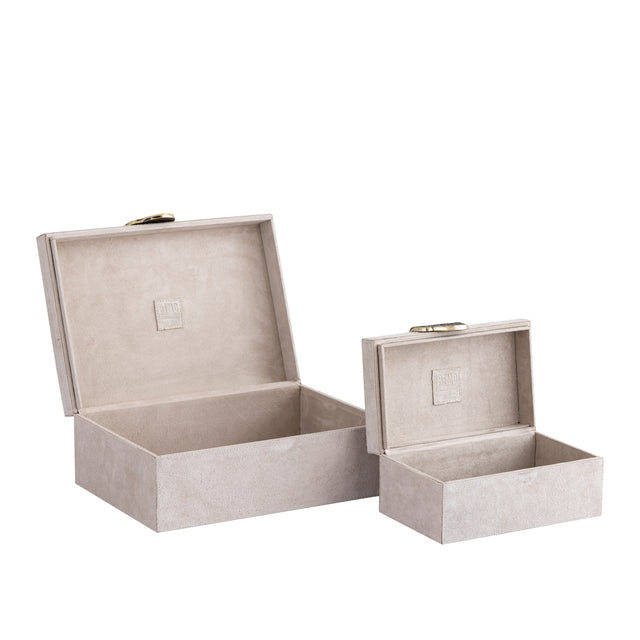 Hazael suede box handle set of 2