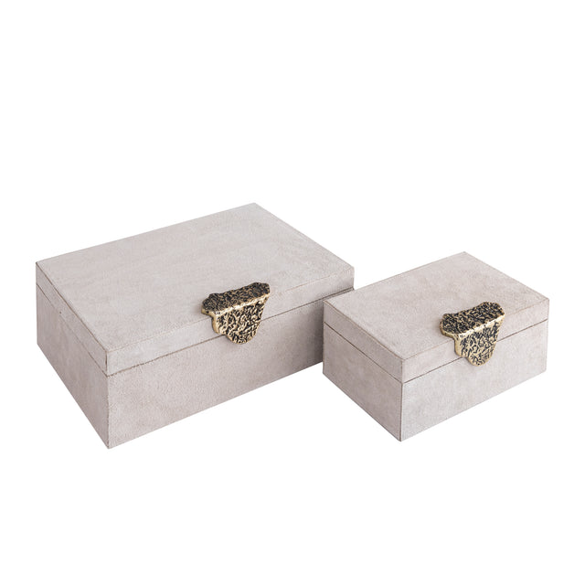 Hazael suede box handle set of 2