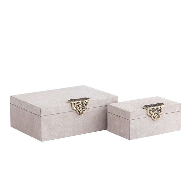 Hazael suede box handle set of 2