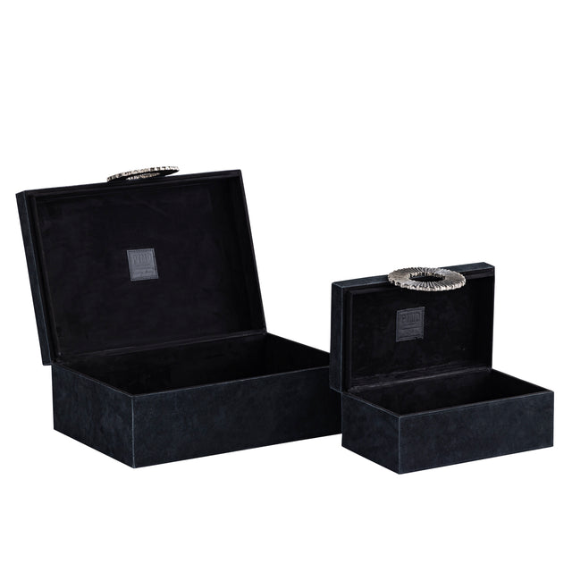 Hazael suede box handle set of 2