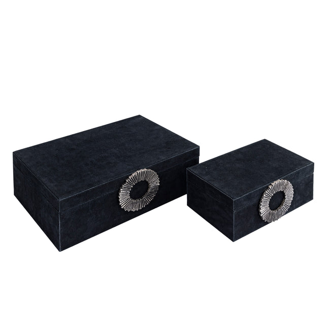 Hazael suede box handle set of 2